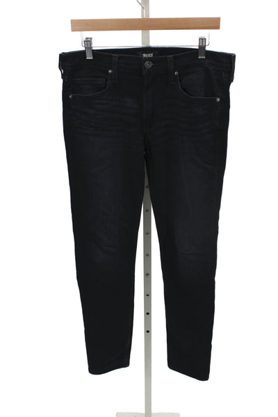 Paige Women Black Skinny Jeans High Rise Cotton Blend Size 31