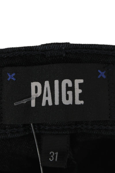 Paige Women Black Skinny Jeans High Rise Cotton Blend Size 31