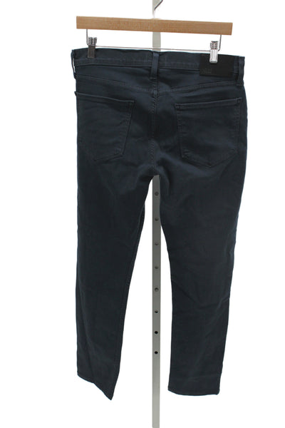 Paige Mens Skinny Jeans Black High Rise Cotton Blend Button Size 31