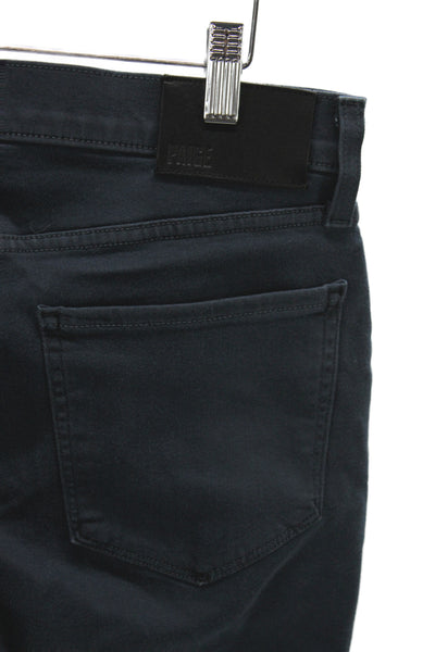 Paige Mens Skinny Jeans Black High Rise Cotton Blend Button Size 31