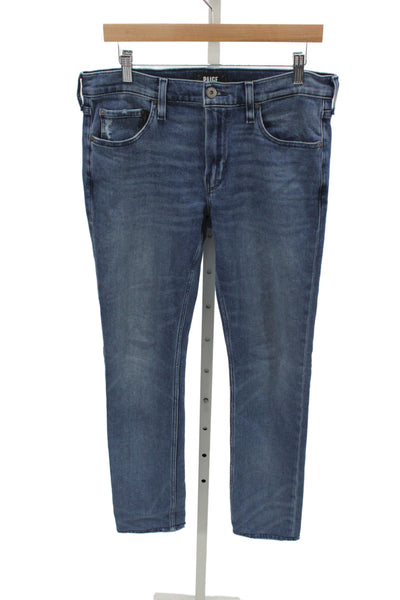 Paige Mens Straight Jeans Blue Cotton High Rise Size 31