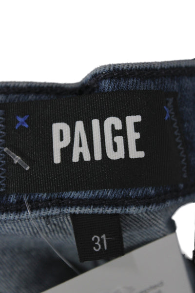 Paige Mens Straight Jeans Blue Cotton High Rise Size 31