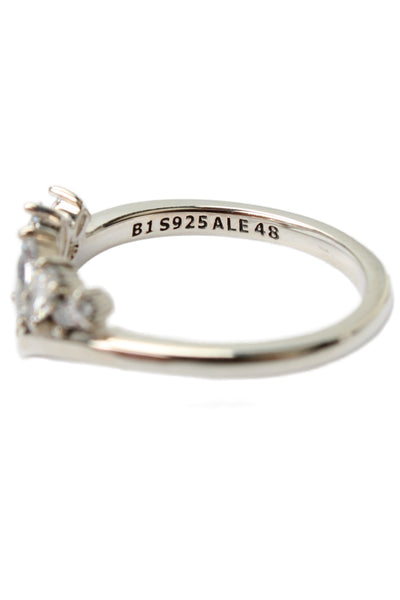 Pandora Womens 925 Silver Cubic Zirconia Sparkling Wishbone Ring Sz 4.5 NWOT