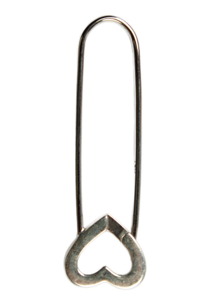 Pandora Womens 925 Silver + Steel ME Heart Safety Pin Brooch 1.5" 1.5g