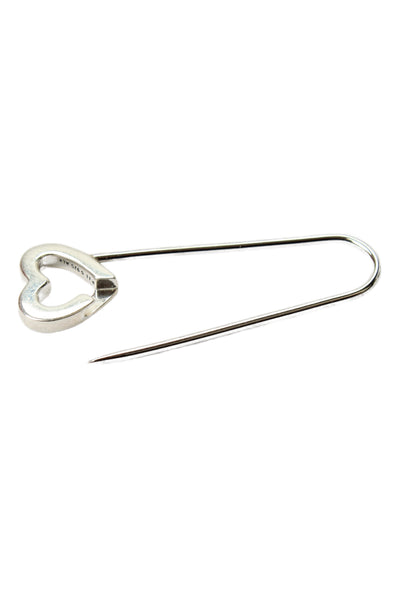 Pandora Womens 925 Silver + Steel ME Heart Safety Pin Brooch 1.5" 1.5g