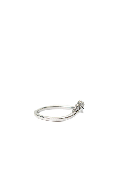 Pandora Womens 925 Silver Cubic Zirconia Tiara Wishbone Ring Sz 5.5 NWOT