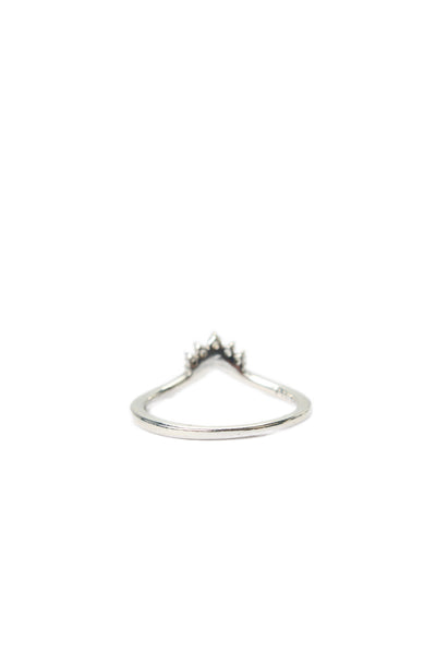 Pandora Womens 925 Silver Cubic Zirconia Tiara Wishbone Ring Sz 5.5 NWOT