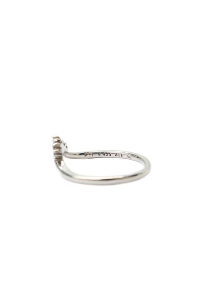 Pandora Womens 925 Silver Cubic Zirconia Tiara Wishbone Ring Sz 5.5 NWOT