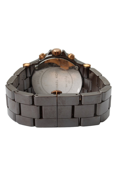 Michael Kors Womens Brown Ceramic Crystal Dylan MK-5518 Quartz Watch 43mm