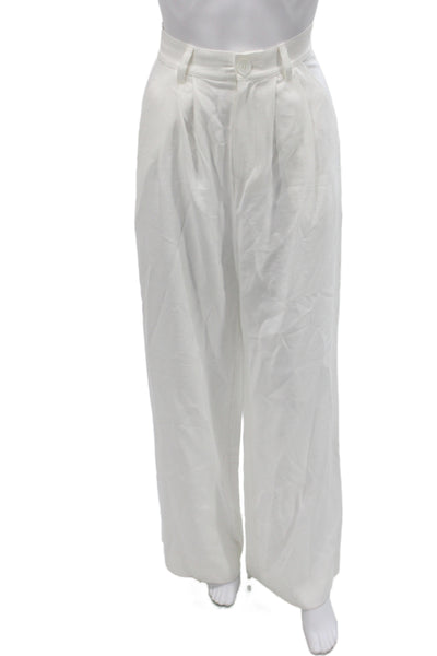 Nonchalant Label Womens White Dress Pants Button Closure Size S