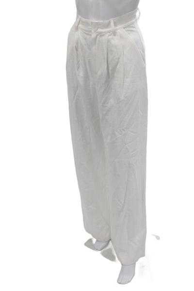 Nonchalant Label Womens White Dress Pants Button Closure Size S
