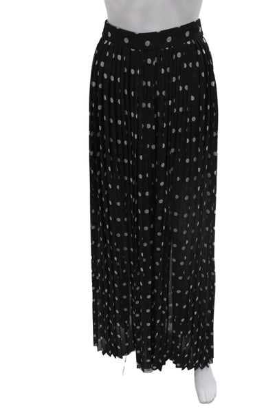 MNG Women Maxi Polka Dot Skirt Black Polyester Zip Size XS