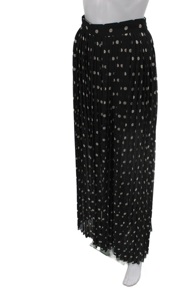 MNG Women Maxi Polka Dot Skirt Black Polyester Zip Size XS