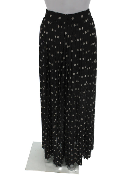 MNG Women Maxi Polka Dot Skirt Black Polyester Zip Size XS