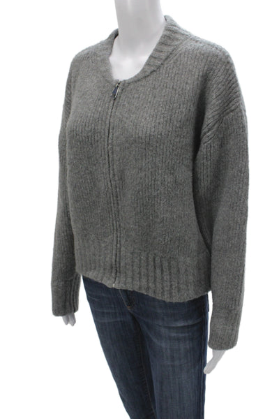 Zara Women Cardigan Gray Round Neck Long Sleeve Acrylic Size S