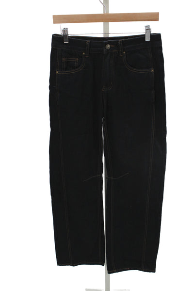 Lioness Women Straight Jeans Black High Rise Button Fly Size XS