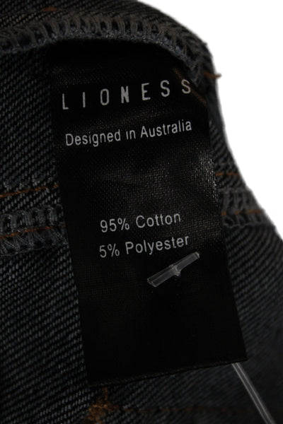 Lioness Women Straight Jeans Black High Rise Button Fly Size XS