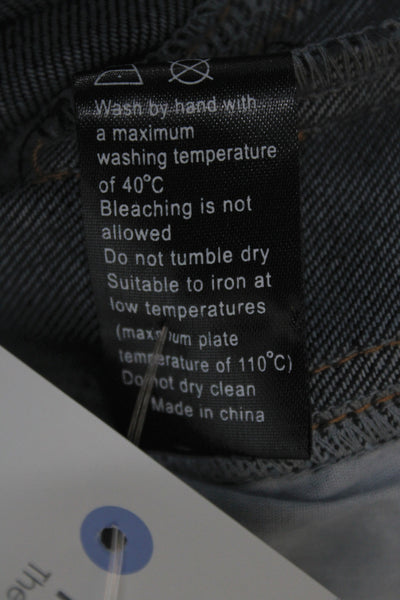 Lioness Women Straight Jeans Black High Rise Button Fly Size XS