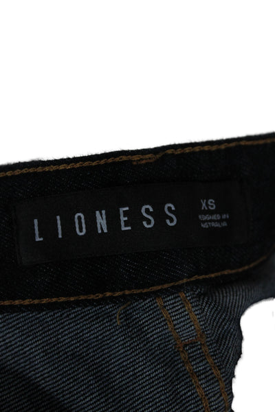 Lioness Women Straight Jeans Black High Rise Button Fly Size XS