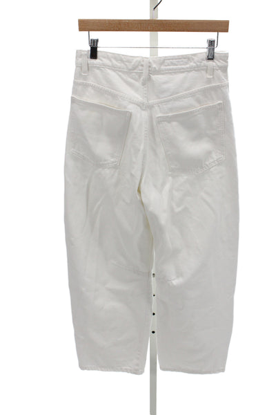Zara Womens White Wide-Leg Jeans Size 2