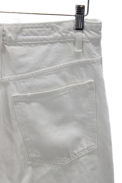 Zara Womens White Wide-Leg Jeans Size 2