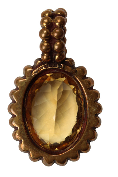Stephen Dweck Womens Gold Tone Citrine Pendant 1.5"