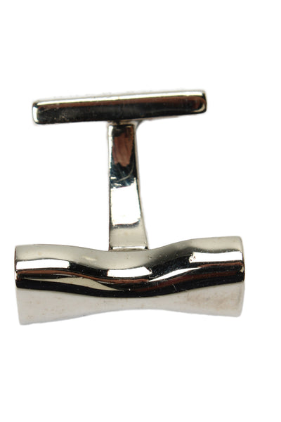 Hugo Boss Mens Silver Tone Logo Cufflinks