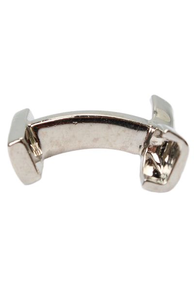 Hugo Boss Mens Silver Tone Logo Cufflinks