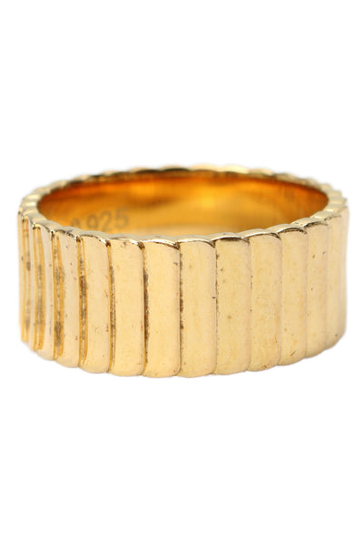 Aurate Womens Yellow Gold Vermeil Ribbed Infinity Ring Sz 6.5 5.2g