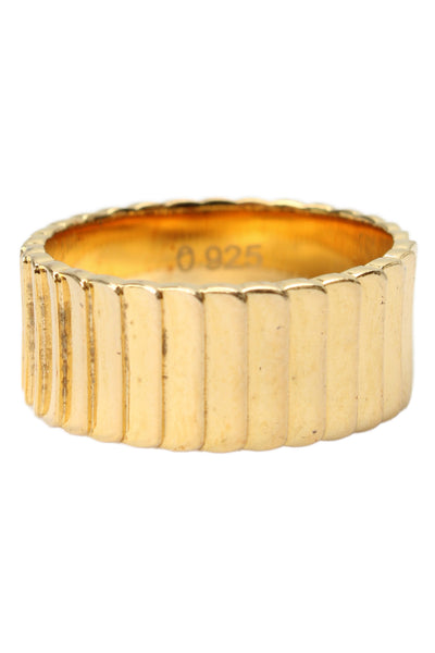 Aurate Womens Yellow Gold Vermeil Ribbed Infinity Ring Sz 6.5 5.2g