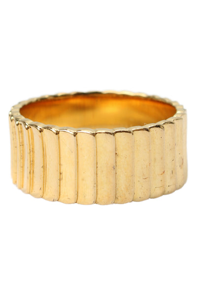 Aurate Womens Yellow Gold Vermeil Ribbed Infinity Ring Sz 6.5 5.2g