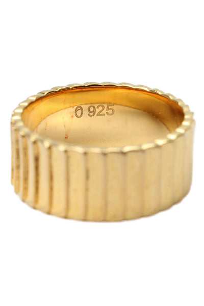Aurate Womens Yellow Gold Vermeil Ribbed Infinity Ring Sz 6.5 5.2g