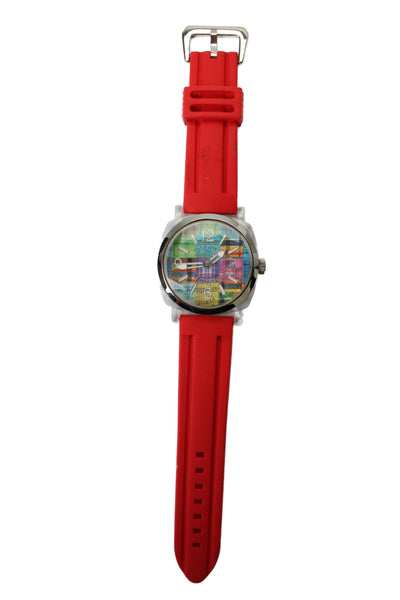 Dooney & Bourke Womens Vintage Stainless Steel Plaid Dial Quartz Watch 44mm