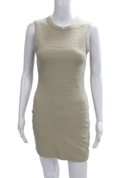 Enza Costa Womens Beige Sleeveless Bodycon Dress Size XS