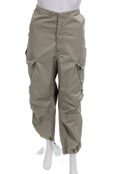 Agolde Women Cargo Pants Beige 100% Cotton Button Closure Size XS