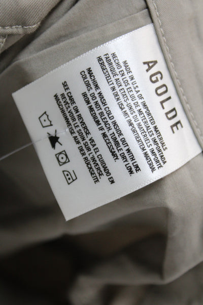 Agolde Women Cargo Pants Beige 100% Cotton Button Closure Size XS