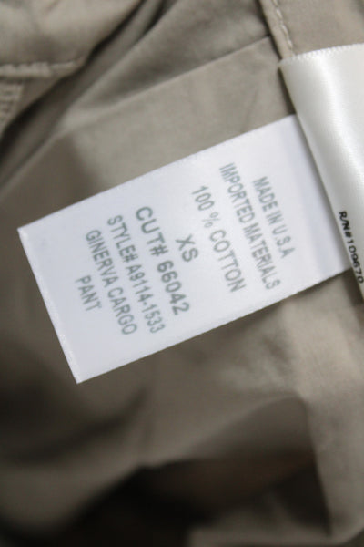 Agolde Women Cargo Pants Beige 100% Cotton Button Closure Size XS