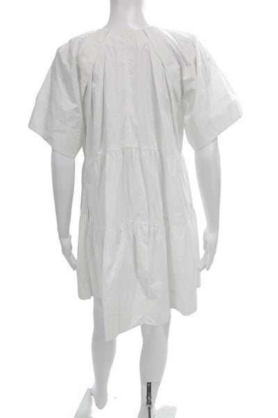 A.L.C. Womens Mini Dress White V Neck Short Sleeve Cotton Size 4