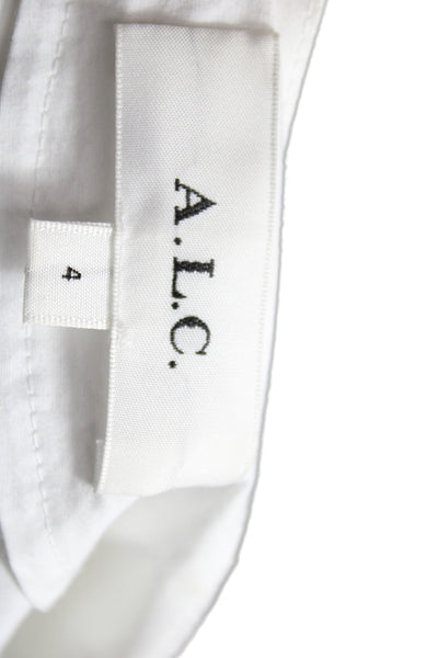 A.L.C. Womens Mini Dress White V Neck Short Sleeve Cotton Size 4
