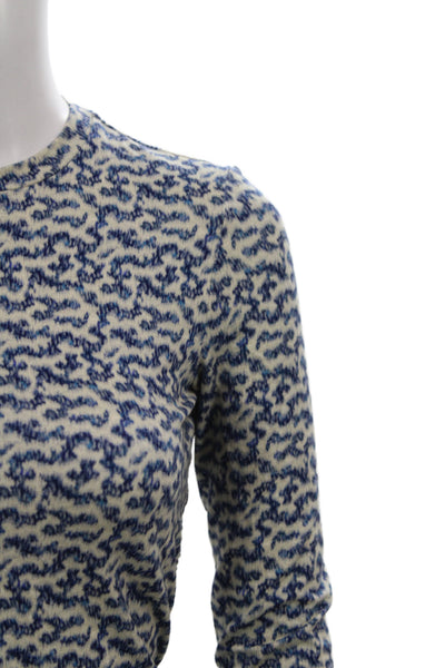 Marant Etoile Womens Abstract Print Blouse Skirt Set White Blue Size EUR 34