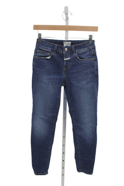 Closed Womens Ankle Jeans Blue Mid Rise Button Size 25