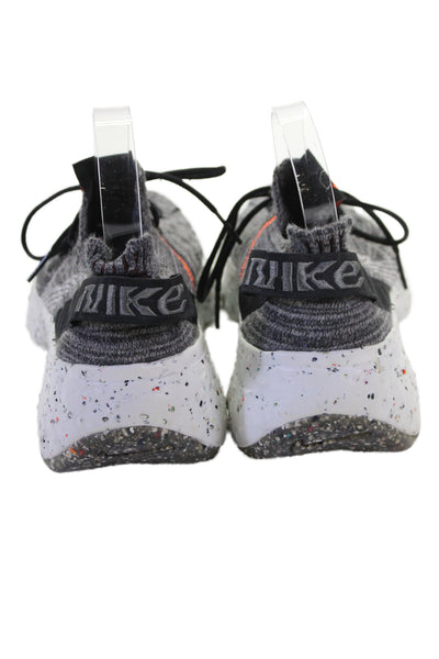 Nike Womens Lace Up Space Hippie 04 Crater Foam Sole Sneakers Gray Size 7