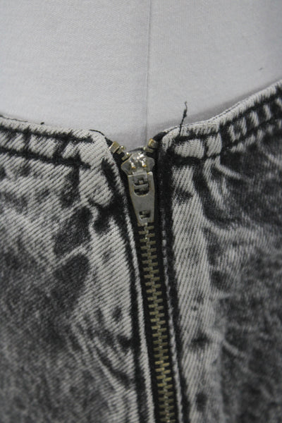 Zara Women Mini Studded Gray Cotton Skirt Size S