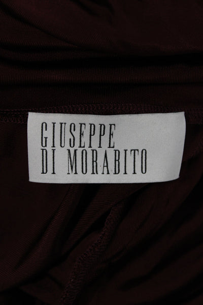 Giuseppe Di Morabito Women Red Cowl Neck Tunic Blouse Long Sleeve Size 40