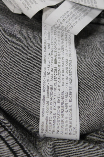 Zara Women Basic Jacket Gray Cotton Button Long Sleeve Size S