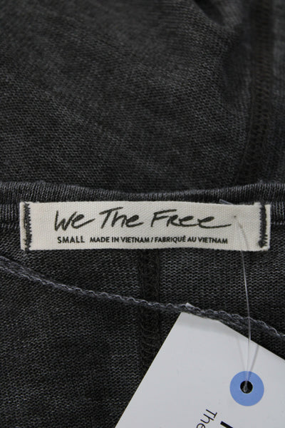 We The Free Women Tunic V-Neck Gray Short Sleeve T-Shirt Size S