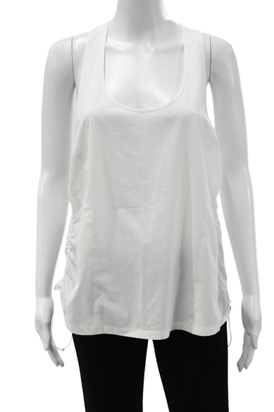 Athleta Women White Scoop Neck Sleeveless Basic Tank Size XL