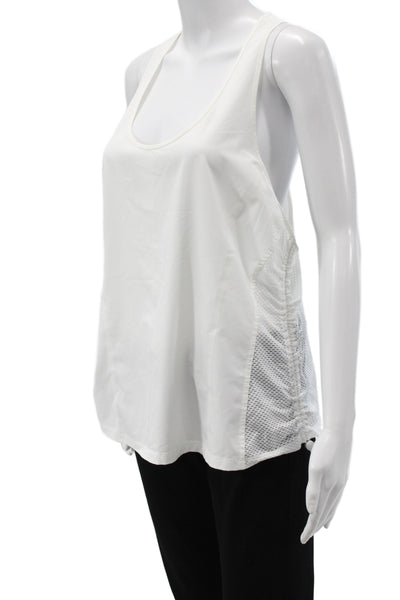 Athleta Women White Scoop Neck Sleeveless Basic Tank Size XL