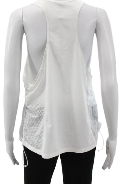 Athleta Women White Scoop Neck Sleeveless Basic Tank Size XL