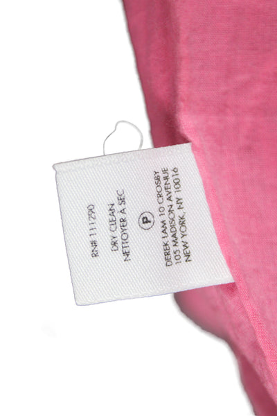 Derek Lam Women Pink Floral Mini Skirt 100% Cotton Zip Short Size 2